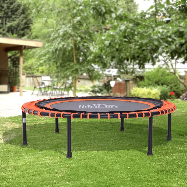 Trampolino Elastico Fitness per Interno e Esterno Nero e Arancione Ø101.6x25 cm