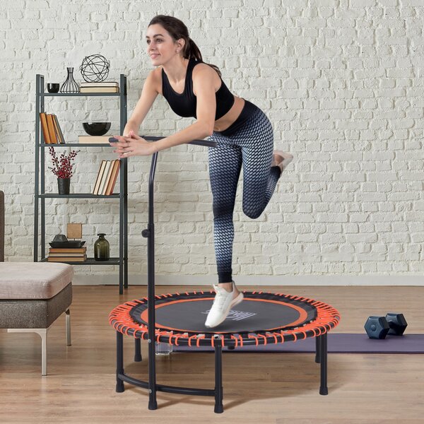 Trampolino Elastico Fitness con Manubrio Nero e Arancione Ø114.3 cm