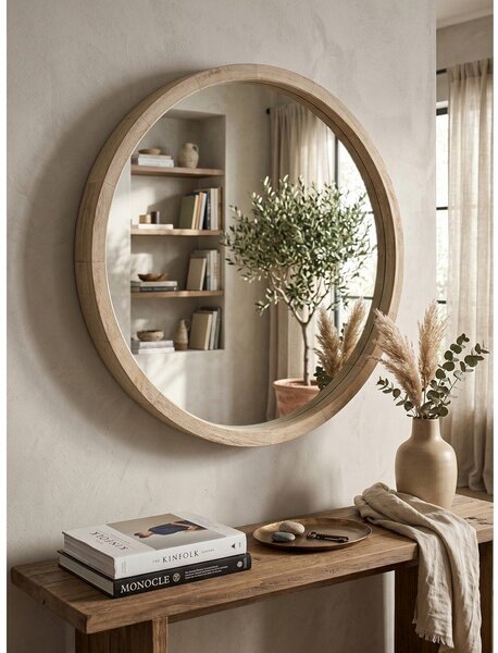 Specchio da parete con telaio in legno massiccio 52x52 cm Tiziano – Yes Everyday