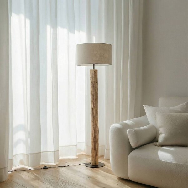 Lampada da terra Jorvan Lucande, Legno chiaro, Soggiorno / Sala da pranzo, Legno, Lampada da terra