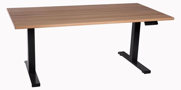 Scrivania da ufficio regolabile in altezza nero piano del tavolo in legno massiccio di faggio 160x80cm