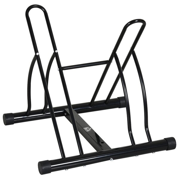 Rastrelliera Portabici 2 Posti in Acciaio 60x54x57 cm Nero