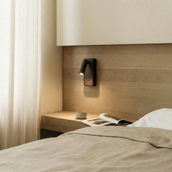 Applique da parete a LED Tallis Lindby, Nero, Camera da letto, Metallo, Moderno, Applique a LED