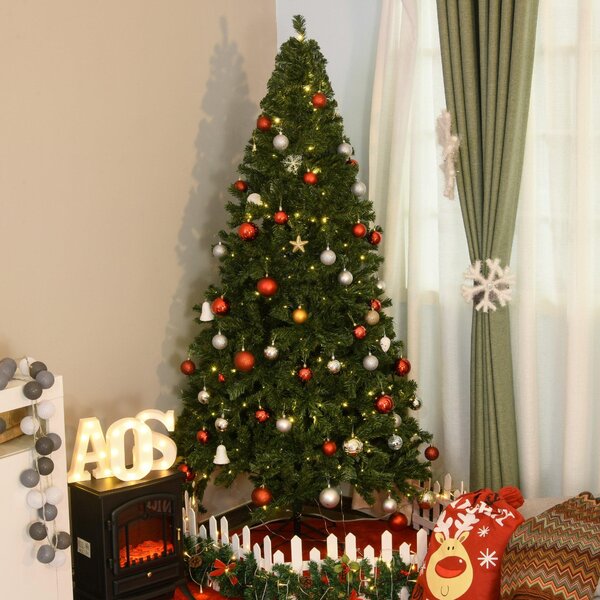 Albero di Natale Artificiale 210 cm 960 Rami 300 LED Pino Verde