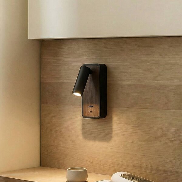 Applique da parete a LED Tallis Lindby, Nero, Camera da letto, Metallo, Moderno, Applique a LED