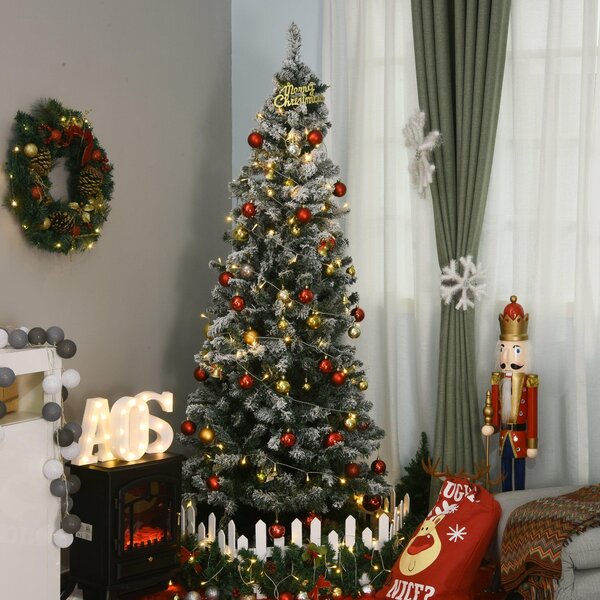 Albero di Natale Artificiale Innevato 210 cm 631 Rami Pino Verde