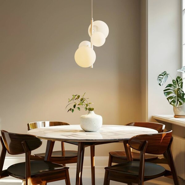 Lampada a sospensione Dione ALDEX, dimmerabile, Bianco / Opale, Soggiorno / Sala da pranzo, Vetro, Moderno, Lampada a sospensione