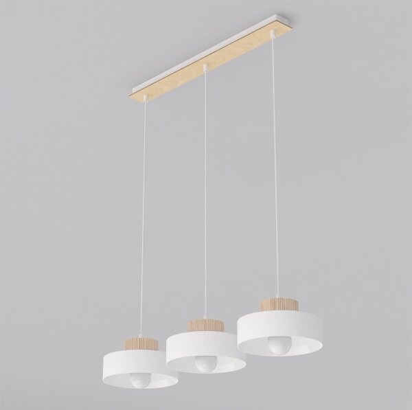 Lampadario a sospensione KIVI 3xE27/15W/230V bianco