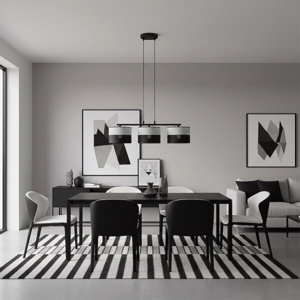 Lampada a sospensione su cavo KARBON 3xE27/15W/230V nero/grigio