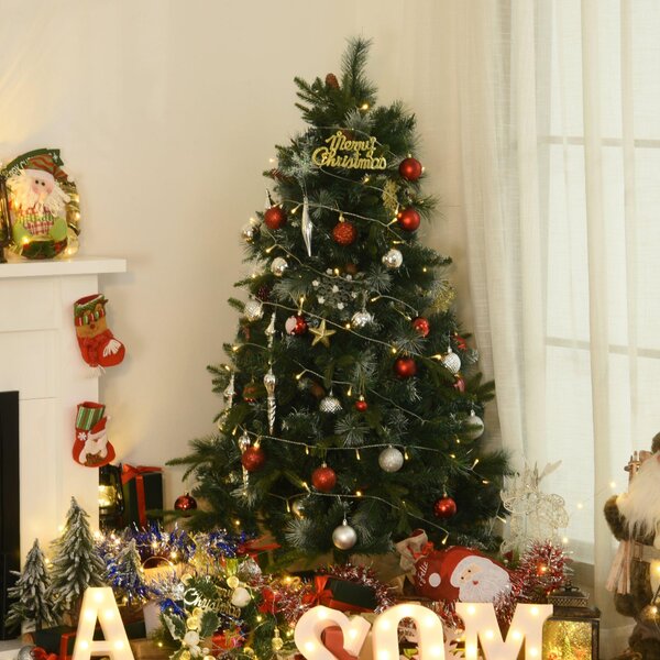 Albero di Natale Artificiale Innevato 150 cm 770 Rami con Pigne Pino Verde