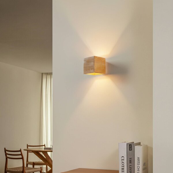 Applique Ara SOLLUX LIGHTING, dimmerabile, Legno chiaro, Soggiorno / Sala da pranzo, Legno, Moderno, Applique