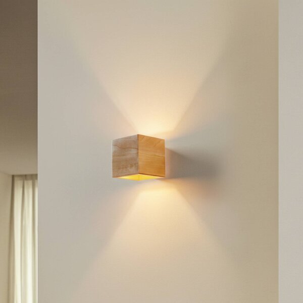 Applique Ara SOLLUX LIGHTING, dimmerabile, Legno chiaro, Soggiorno / Sala da pranzo, Legno, Moderno, Applique
