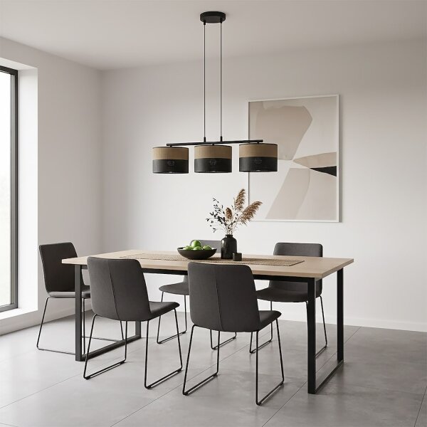 Lampadario a cavo KARBON 3xE27/15W/230V nero/marrone