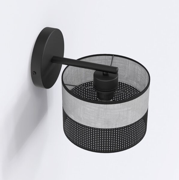 Lampada da parete KARBON 1xE27/15W/230V nera/grigia