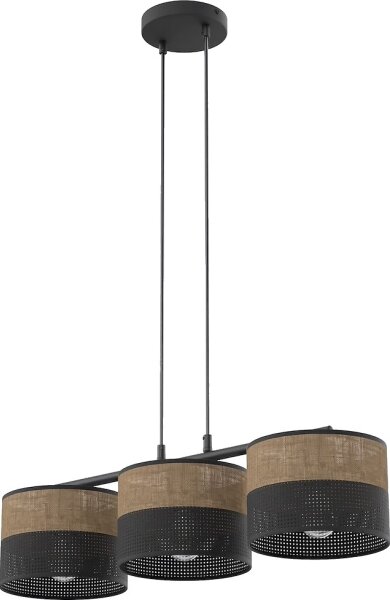 Lampadario a cavo KARBON 3xE27/15W/230V nero/marrone