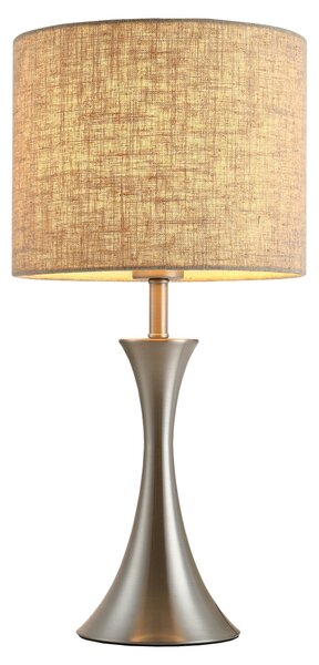 Lampada da Comodino Abat Jour con Paralume in Tessuto E27 Ø25x51 cm Beige