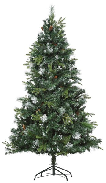 Albero di Natale Artificiale Innevato 180 cm 1077 Rami con Pigne Pino Verde