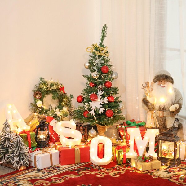 Mini Albero di Natale Artificiale 90 cm 105 Rami Pino Verde
