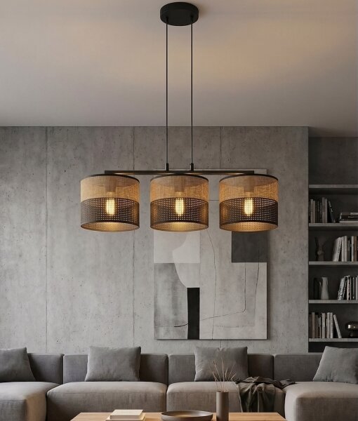 Lampadario a cavo KARBON 3xE27/15W/230V nero/marrone