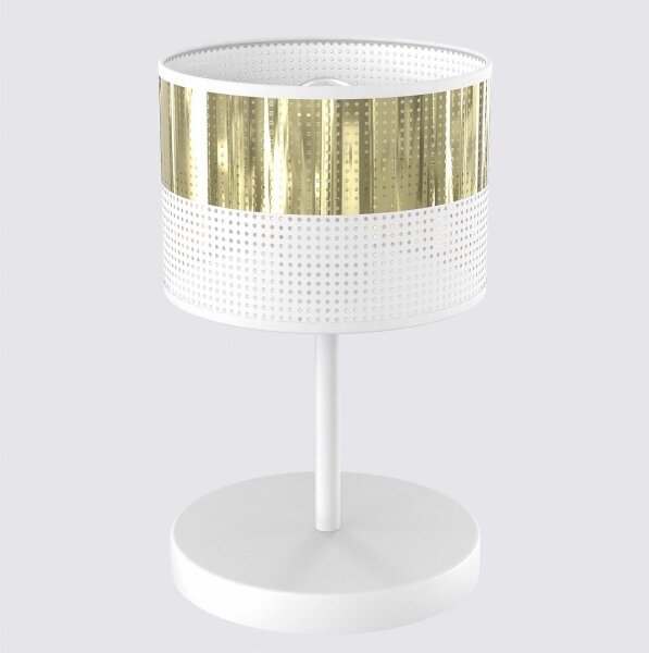 Lampada da tavolo LUX 1xE27/15W/230V bianca/dorata