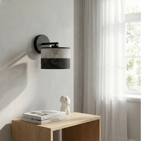 Lampada da parete KARBON 1xE27/15W/230V nera/grigia
