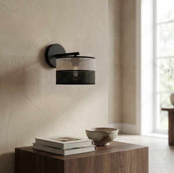 Lampada da parete KARBON 1xE27/15W/230V nera/grigia