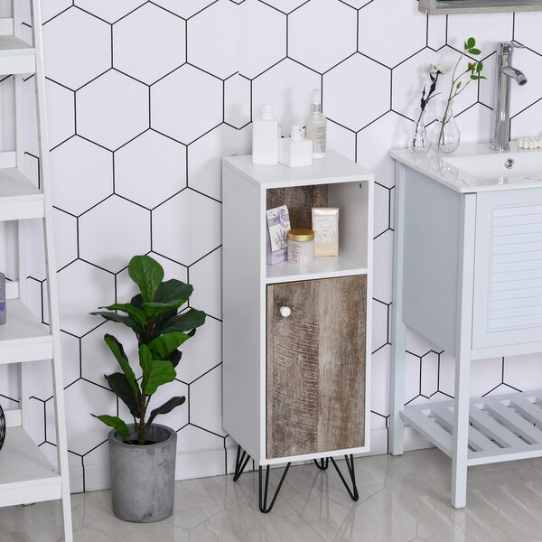 Mobiletto da Bagno 31,5x30x91,5 cm in Legno Bianco