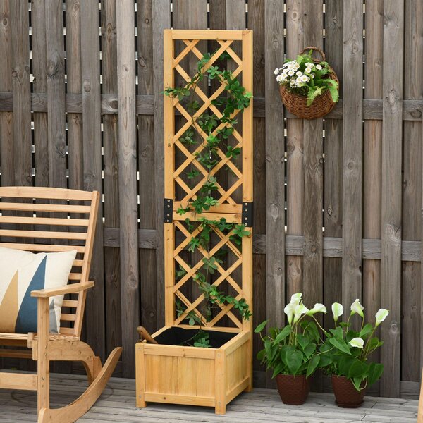 Fioriera da Giardino con Griglia 40x40x160 cm in Legno