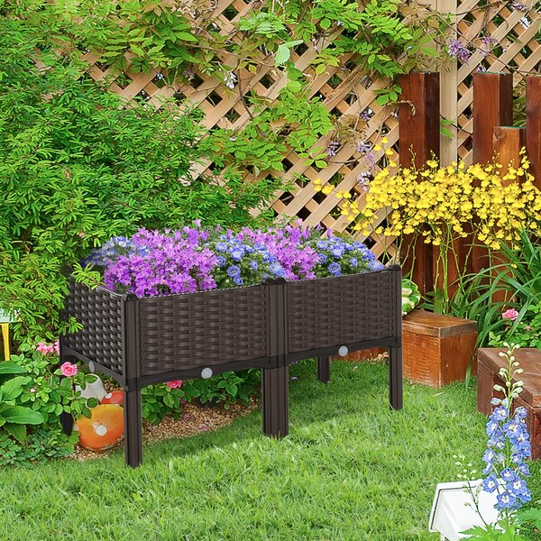 Fioriera da Giardino 40x40x44 cm in Polipropilene Marrone