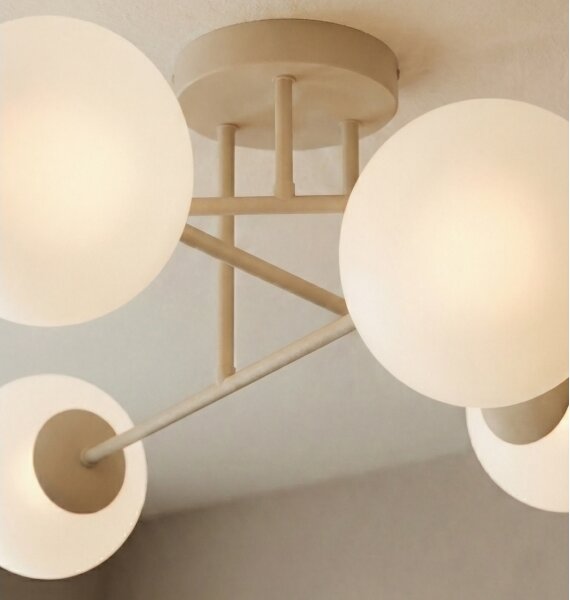 Lampadario a plafone ROMA 6xE14/10W/230V beige