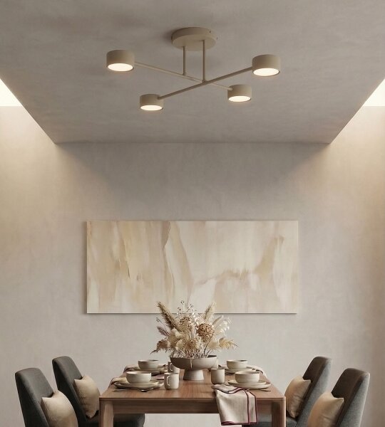 Lampadario a plafone HALO 4xGX53/10W/230V beige
