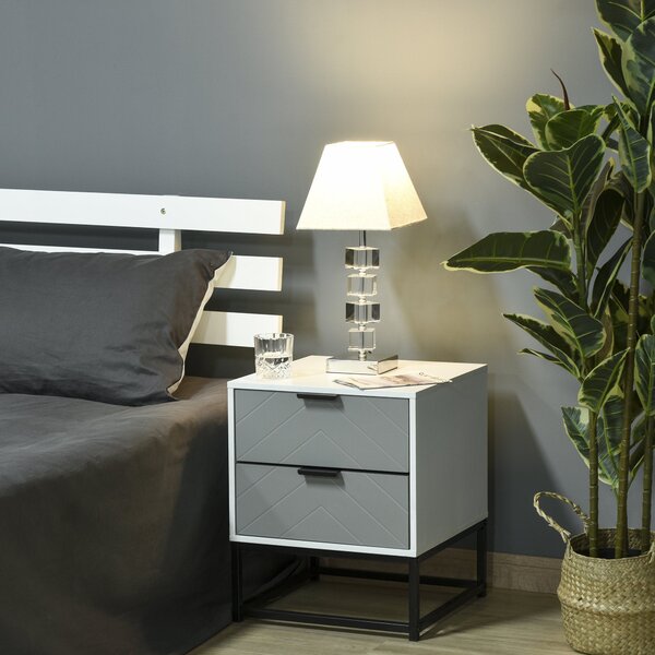 Lampada da Comodino Abat Jour con Paralume in Tessuto E14 20x20x47 cm Crema