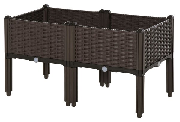 Fioriera da Giardino 40x40x44 cm in Polipropilene Marrone