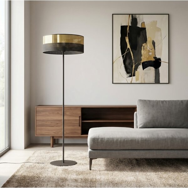 Lampada da terra LUX 1xE27/15W/230V nero/oro