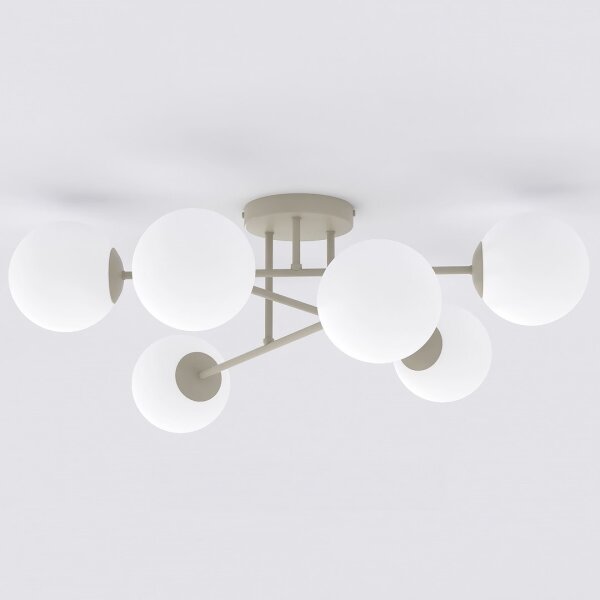 Lampadario a plafone ROMA 6xE14/10W/230V beige