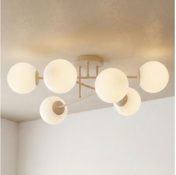 Lampadario a plafone ROMA 6xE14/10W/230V beige