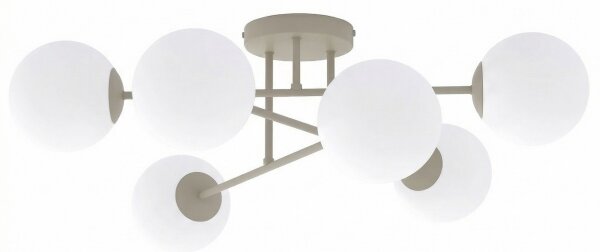 Lampadario a plafone ROMA 6xE14/10W/230V beige
