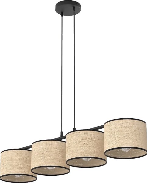 Lampada a sospensione ECO su cavo 4xE27/15W/230V beige/rattan
