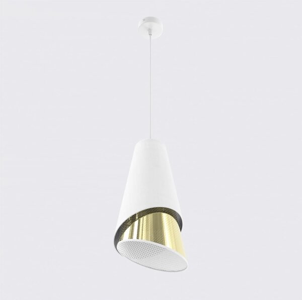 Lampada a sospensione con cavo MODA 1xE27/15W/230V bianco/oro