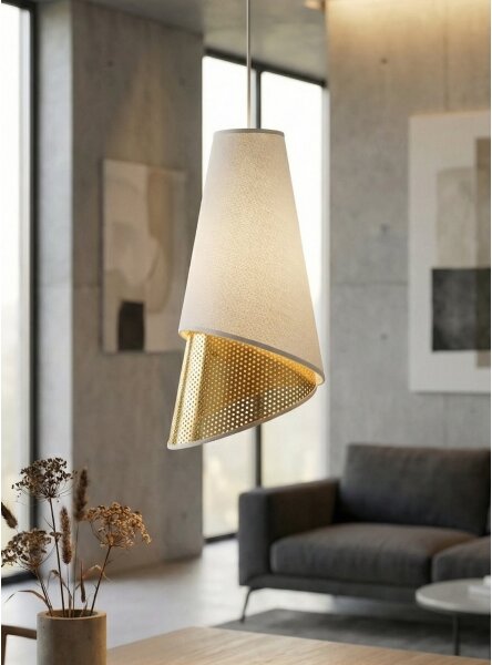 Lampada a sospensione con cavo MODA 1xE27/15W/230V bianco/oro