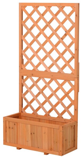 Fioriera da Giardino con Griglia 72,5x31,5x149,5 cm in Legno Arancione