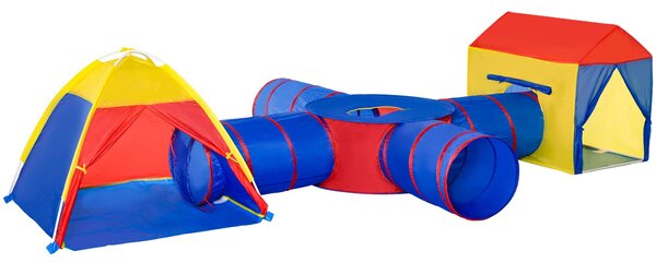 Tunnel 6 in 1 Gioco per Bambini 390x260x92 cm in Poliestere Multicolor