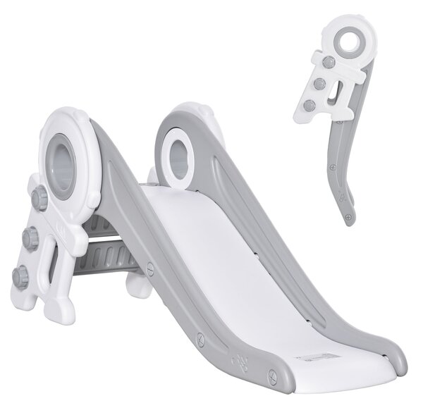 Scivolo per Bambini con 3 Scalini 133x52x58cm Grigio e Bianco
