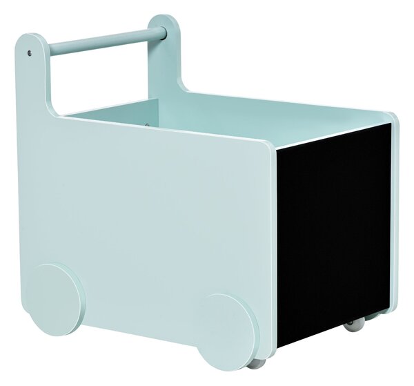 Carrello Portagiochi con Lavagne 47x35x45,5 cm in Legno MDF Azzurro