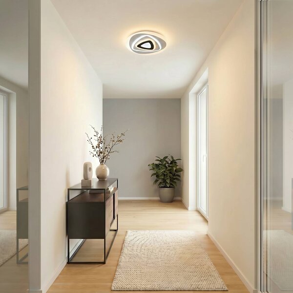 Plafoniera a LED Rebeka Lindby, dimmerabile, Bianco / Opale, Soggiorno / Sala da pranzo, Plastica, Moderno, Plafoniera LED