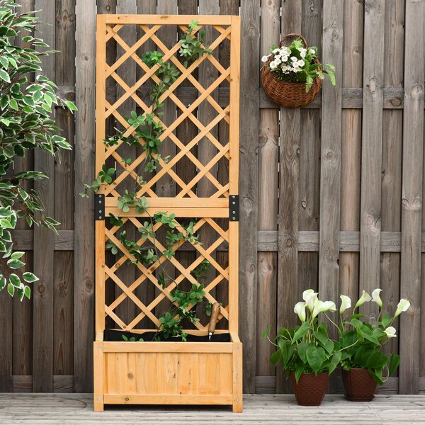 Fioriera da Giardino con Griglia 60x40x160 cm in Legno