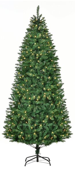 Albero di Natale Artificiale 225 cm 1146 Rami 450 Luci LED Bianche Verde