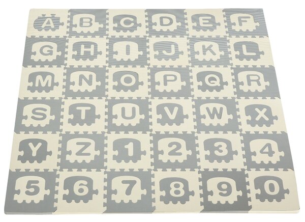 Tappeto Puzzle per Bambini 182,5x182,5 cm in EVA Bianco Grigio
