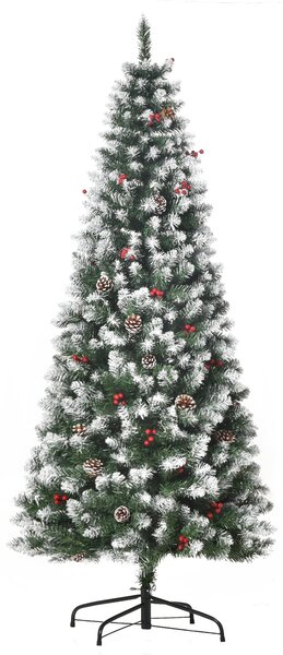 Albero di Natale Artificiale Innevato 180 cm 618 Rami con Pigne Verde