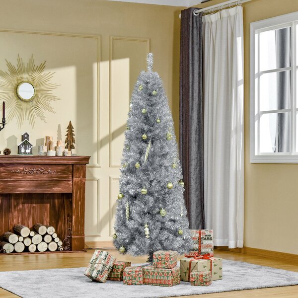 Albero di Natale Artificiale 180 cm 618 Rami Argento